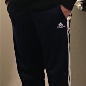 Navy blue adidas sweatpants